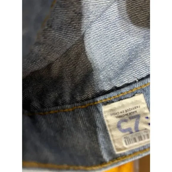 NEW Free People My Element Patcheork Wide Crochet Flare Leg Jeans Size 25 - Picture 5 of 6